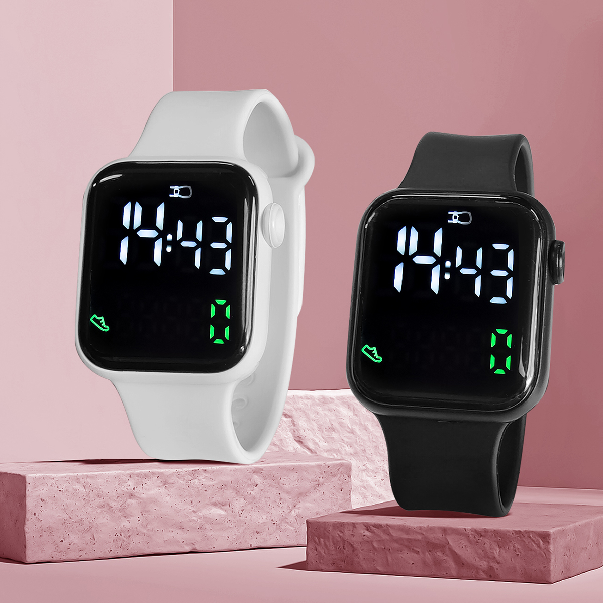 Outdoor Sport Smart Watch - New 2PCS Student Minimalist Smart Watch