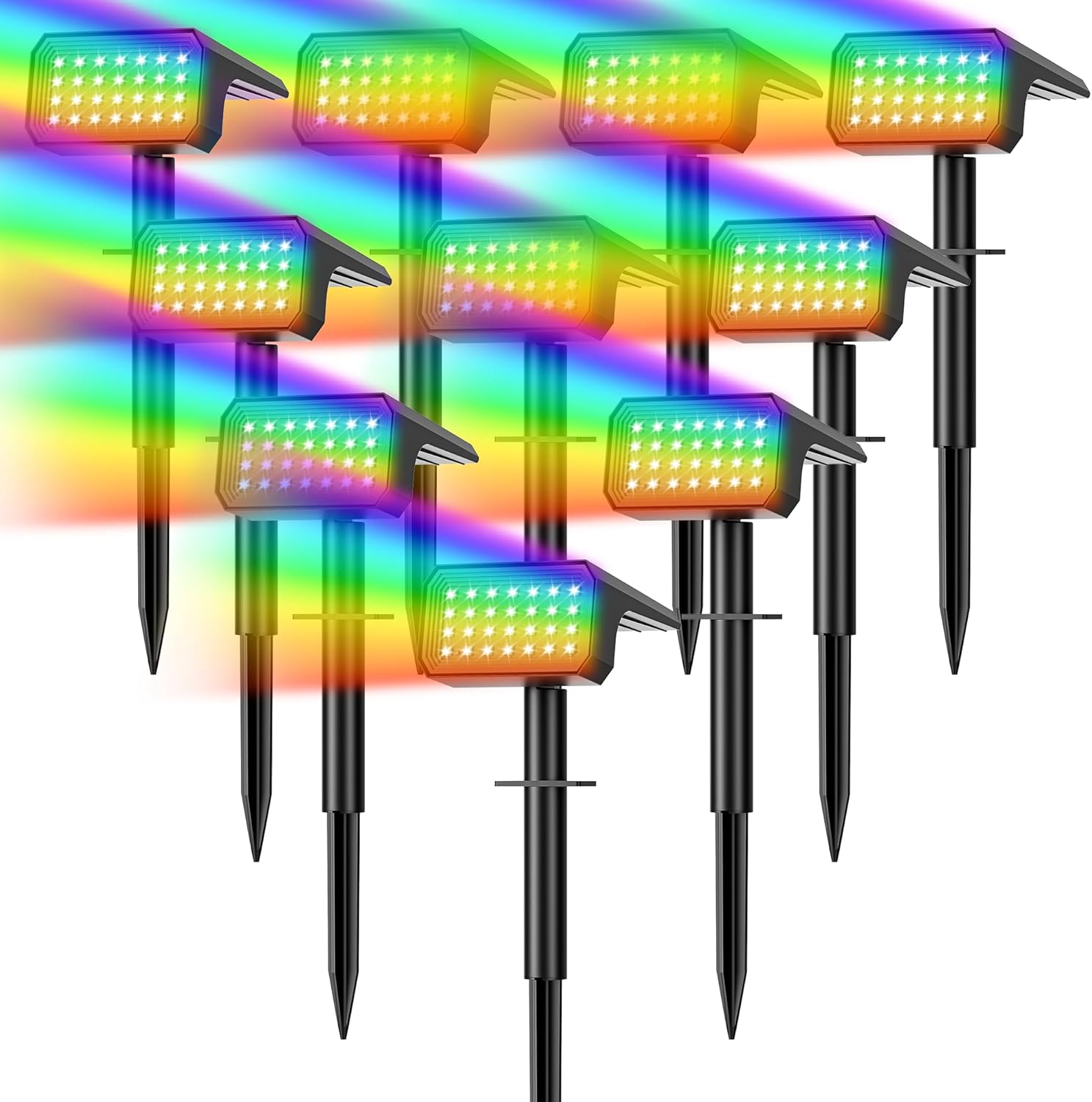 Outdoor Spotlight - 10-Pack Solar Spot Lights, 28 LED