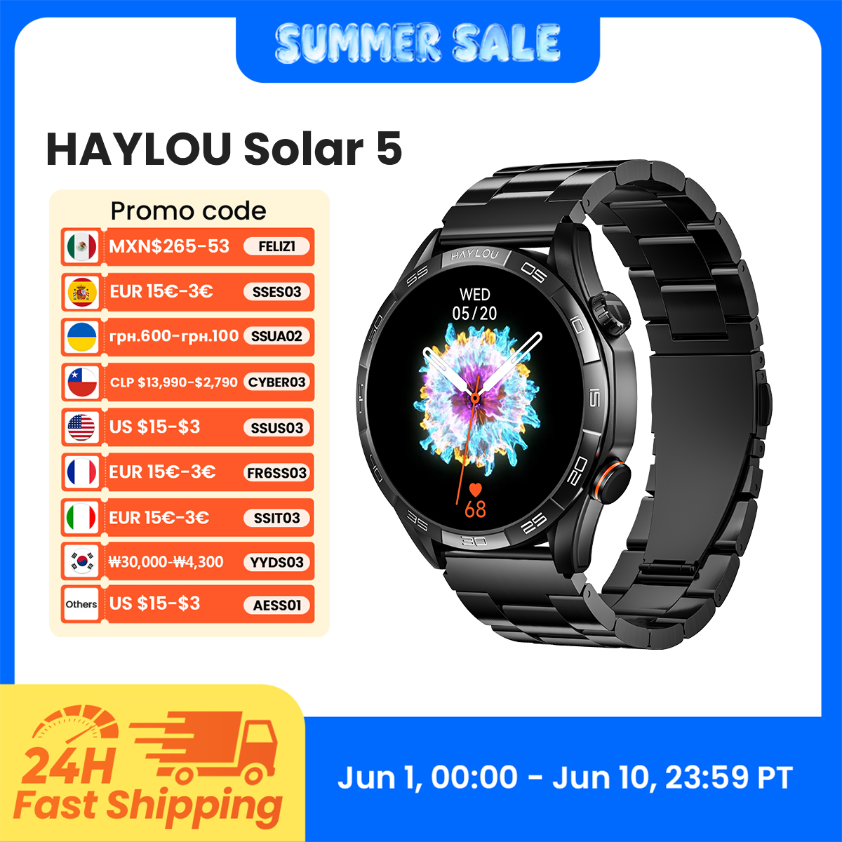 HAYLOU Solar 5 Voice Calling S - Outdoor Sport Smart Watch 评论和价格