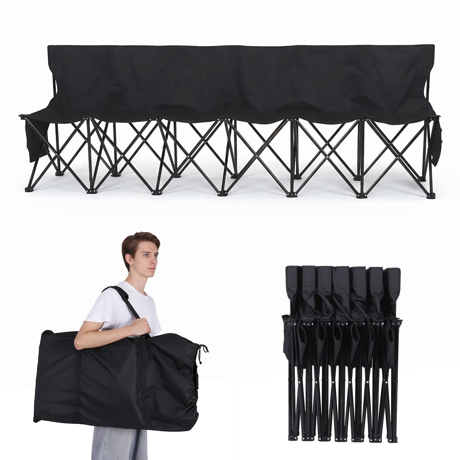 Foldable Sideline Bench with S - Outdoor Sport Bench 评论和价格