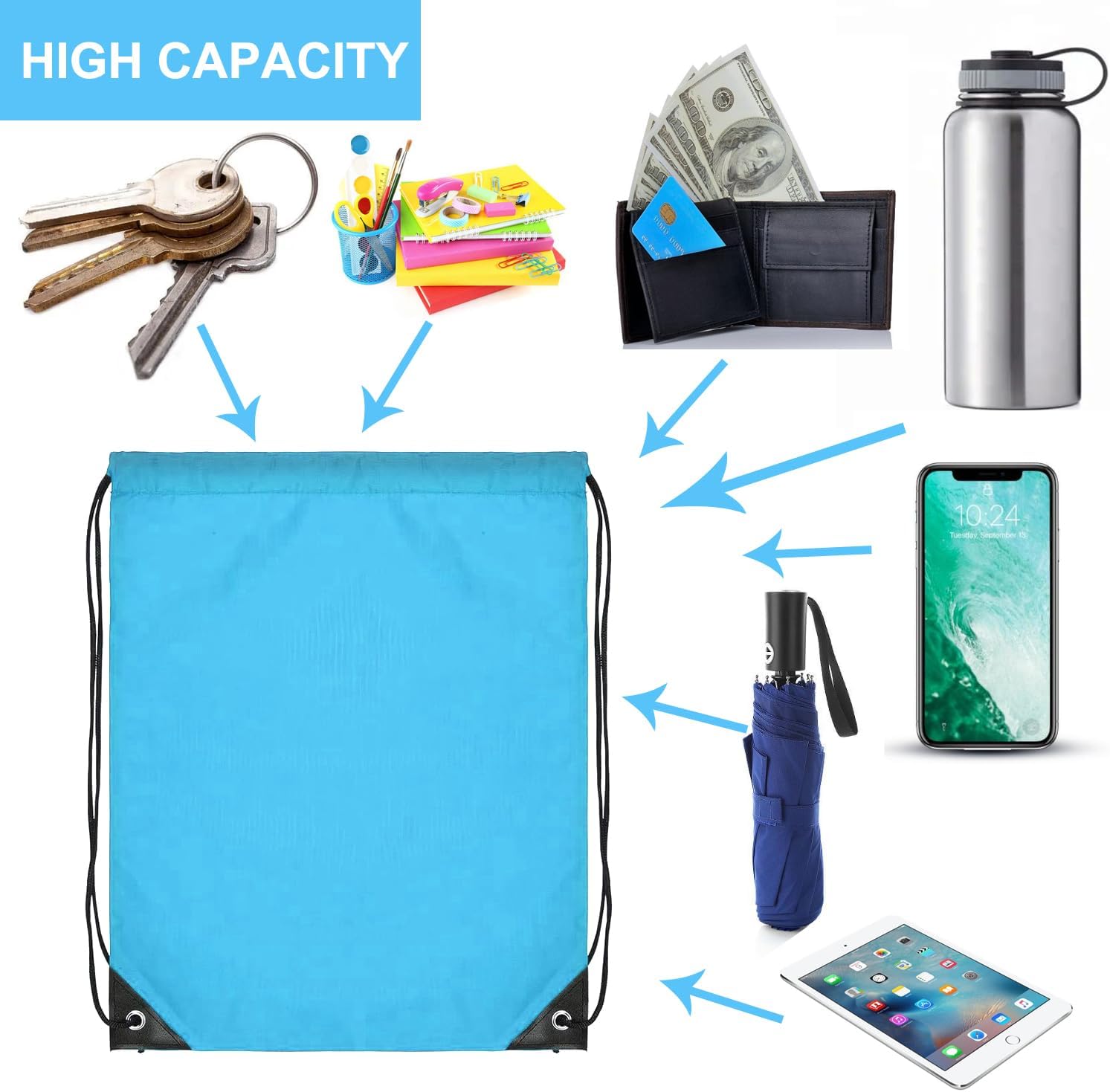 120PCS Drawstring Backpack Bul - Outdoor Sport Activity 评论和价格