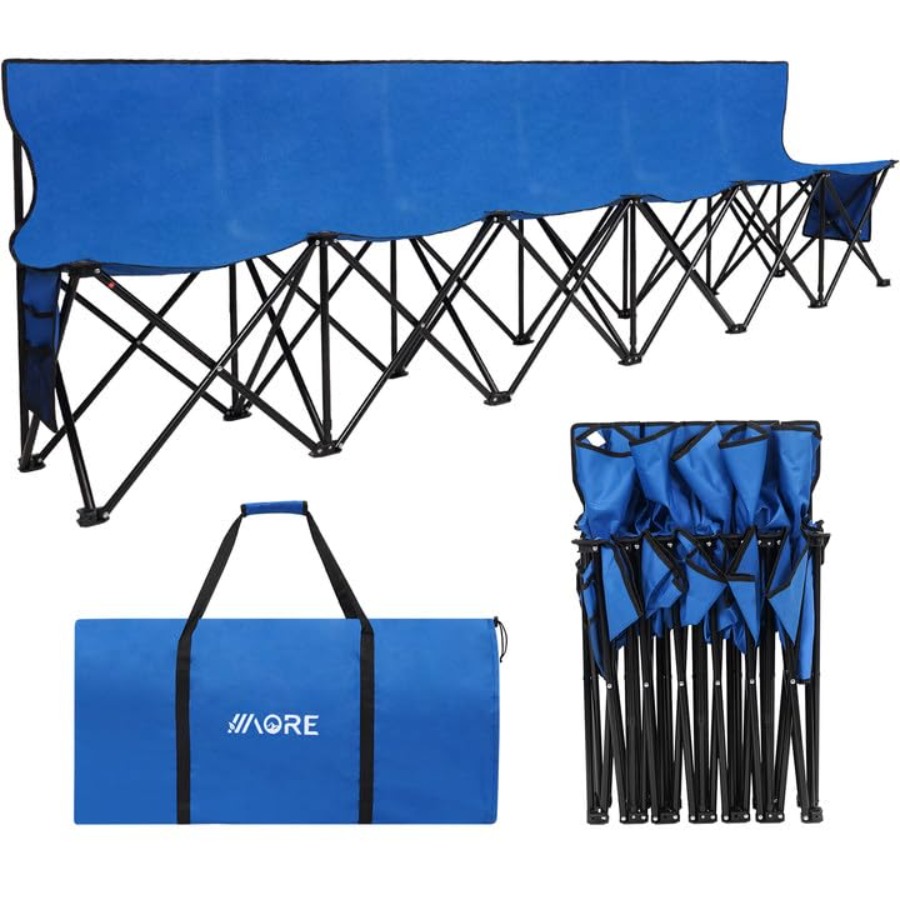 Portable Folding Bench 6 Seats - Outdoor Sport Bench 评论和价格