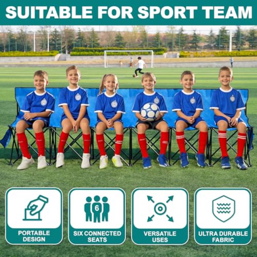 Portable Folding Bench 6 Seats - Outdoor Sport Bench 评论和价格