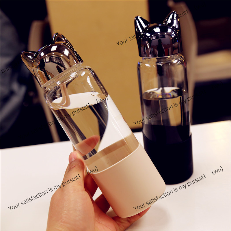 350ML Portable Transparent  Gl - Outdoor Sport Glass Water Bottle 评论和价格