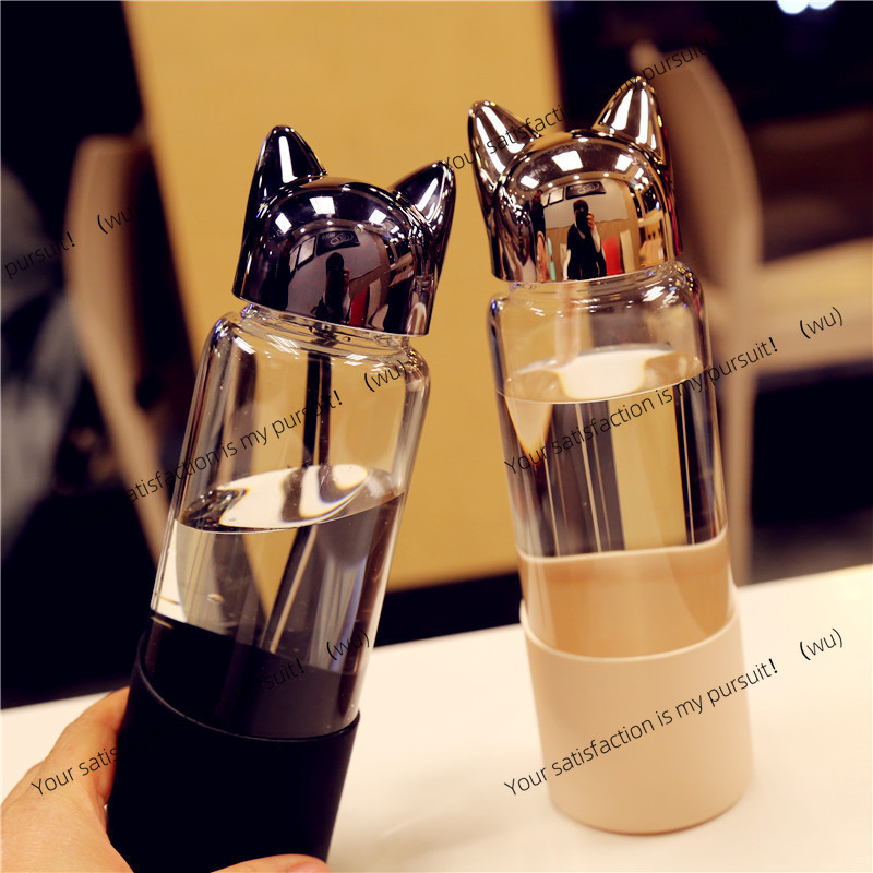 350ML Portable Transparent  Gl - Outdoor Sport Glass Water Bottle 评论和价格