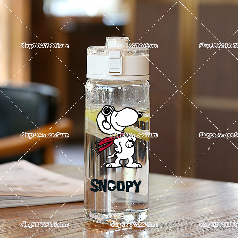 600ML Snoopies Big Capacity Gl - Outdoor Sport Glass Water Bottle 评论和价格
