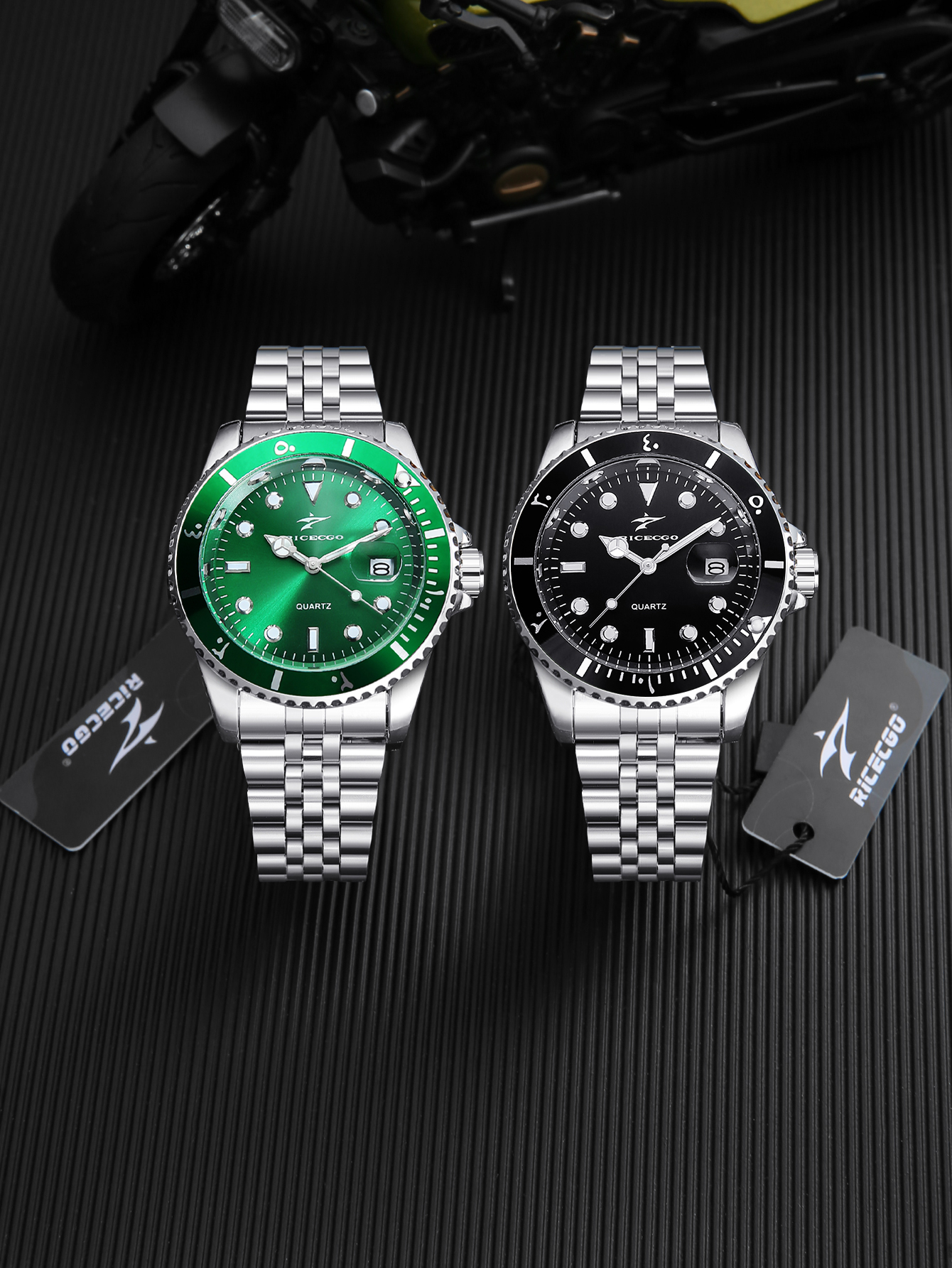 RICECGO Men's Steel Strip Quar - Outdoor Sport Smart Watch 评论和价格