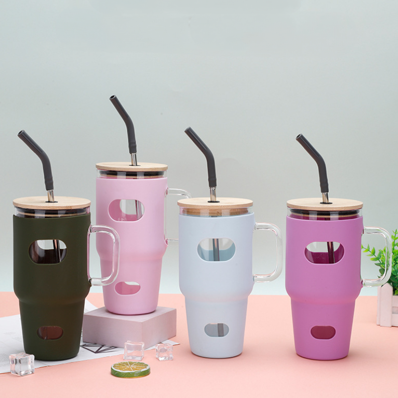 32oz Portable Silicone Glass B - Outdoor Sport Glass Water Bottle 评论和价格