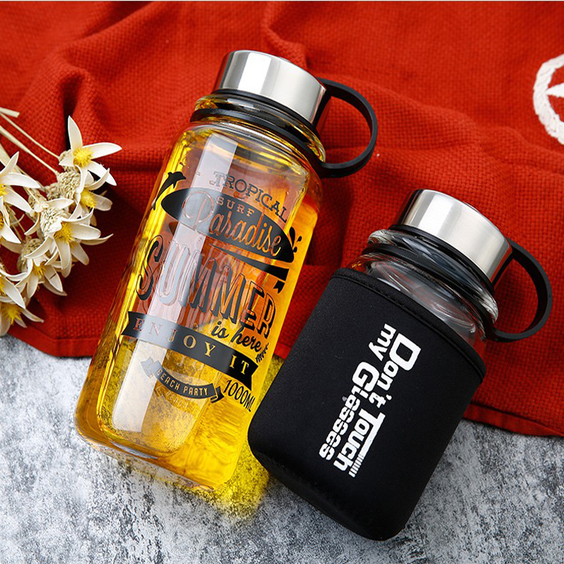 Portable 1000ml Glass Sports W - Outdoor Sport Glass Water Bottle 评论和价格