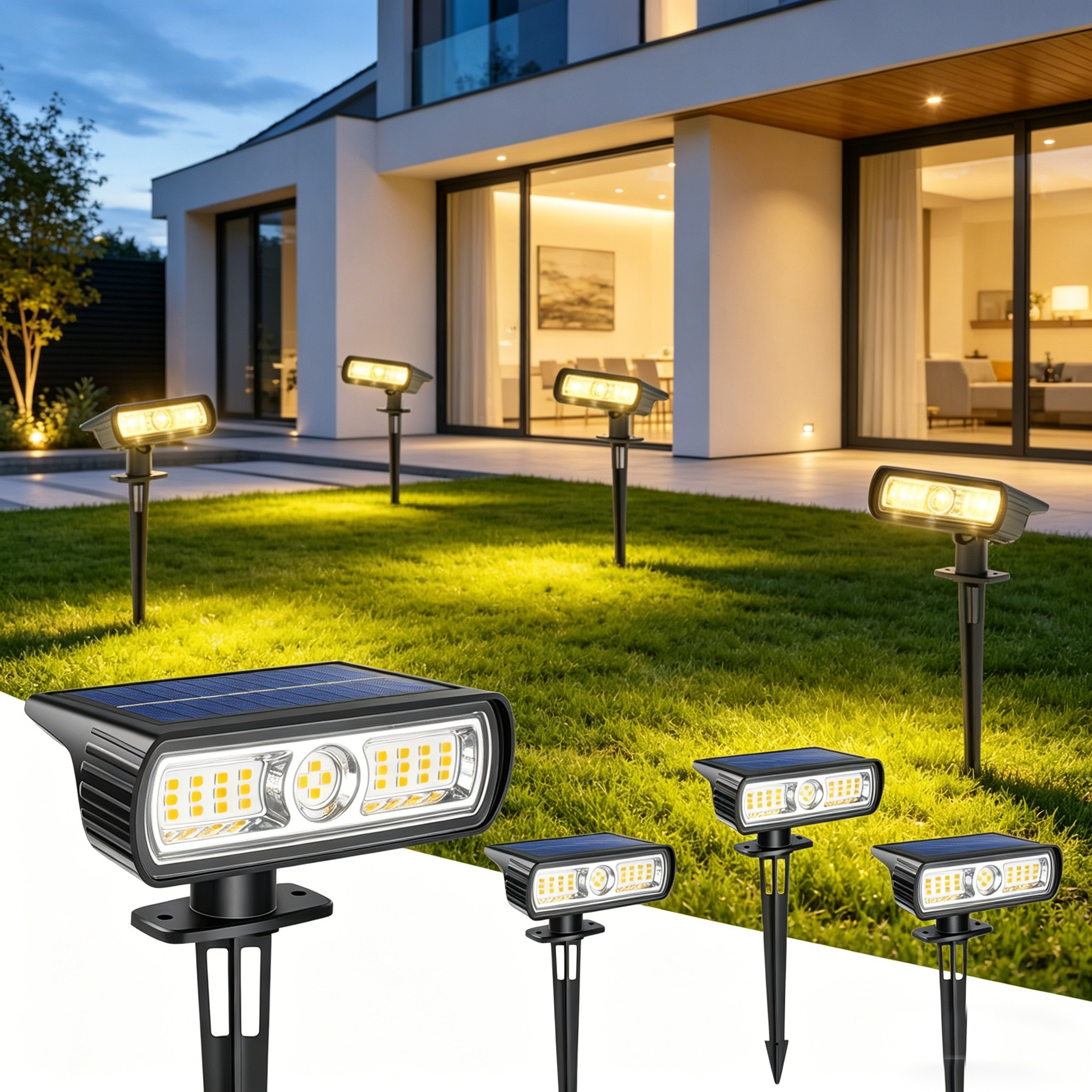 4 Pack Solar Landscape Spot Li - Outdoor Spotlight 评论和价格