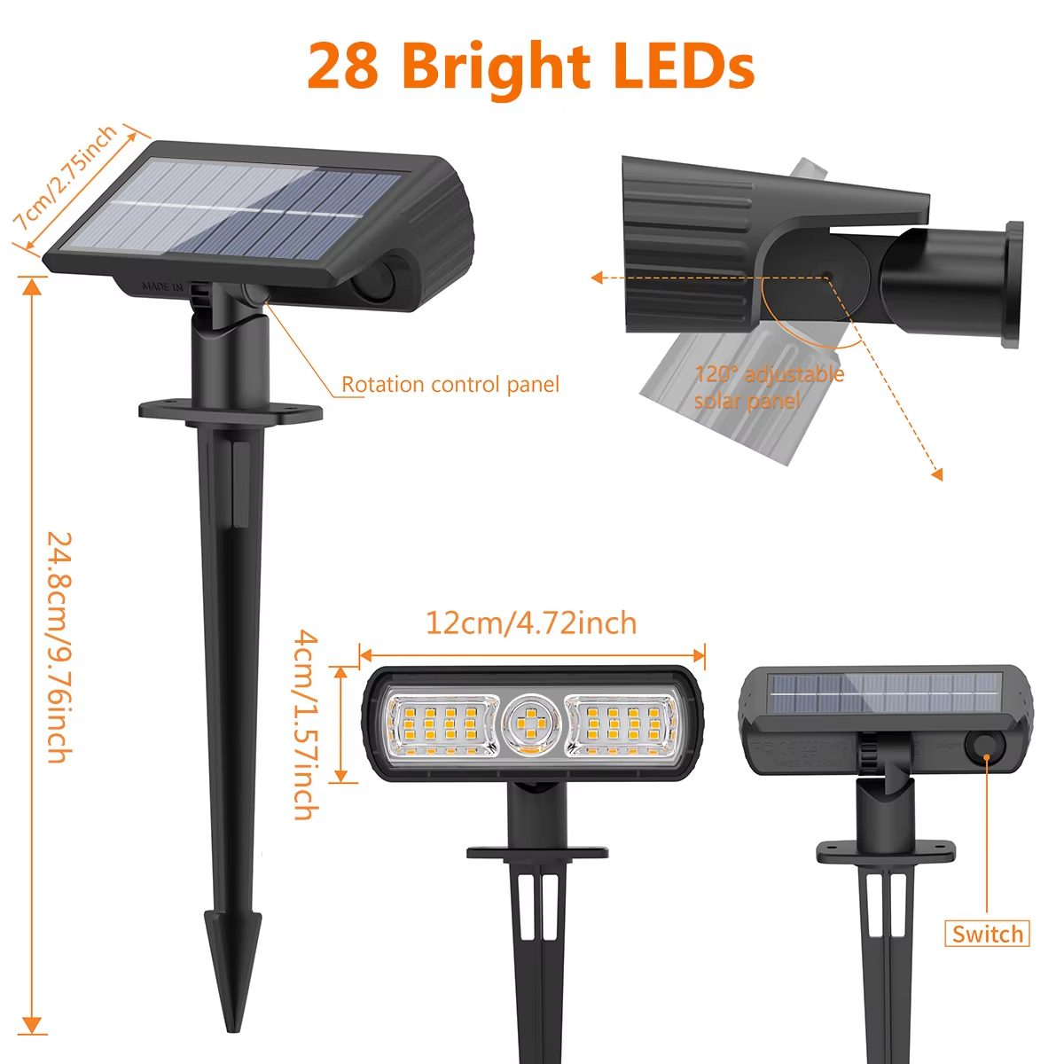 4 Pack Solar Landscape Spot Li - Outdoor Spotlight 评论和价格