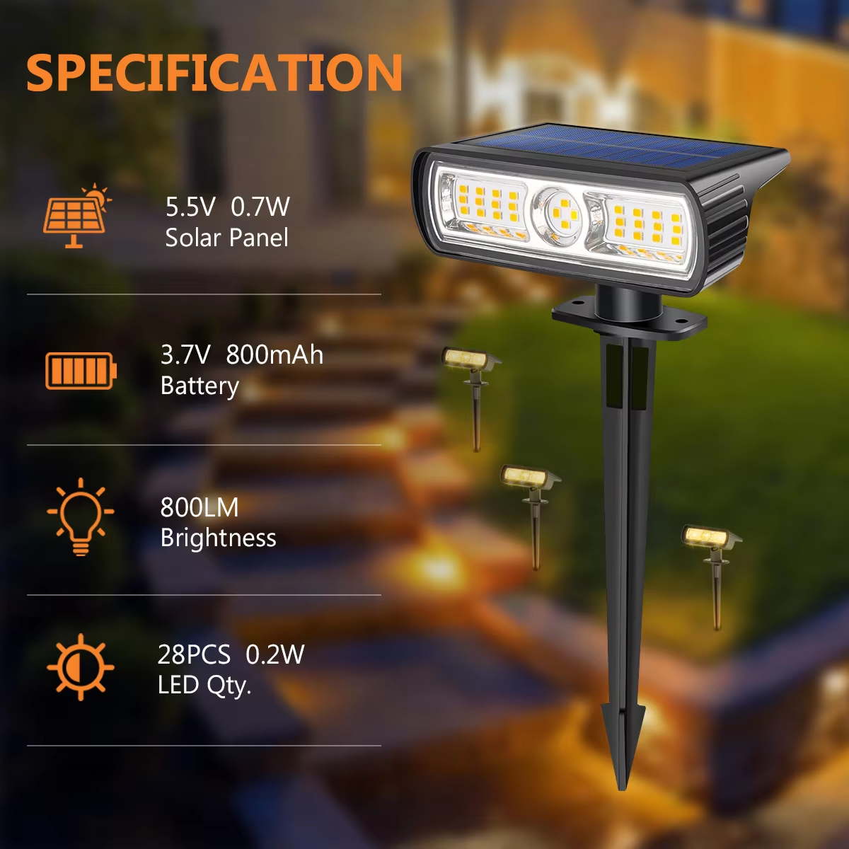 4 Pack Solar Landscape Spot Li - Outdoor Spotlight 评论和价格