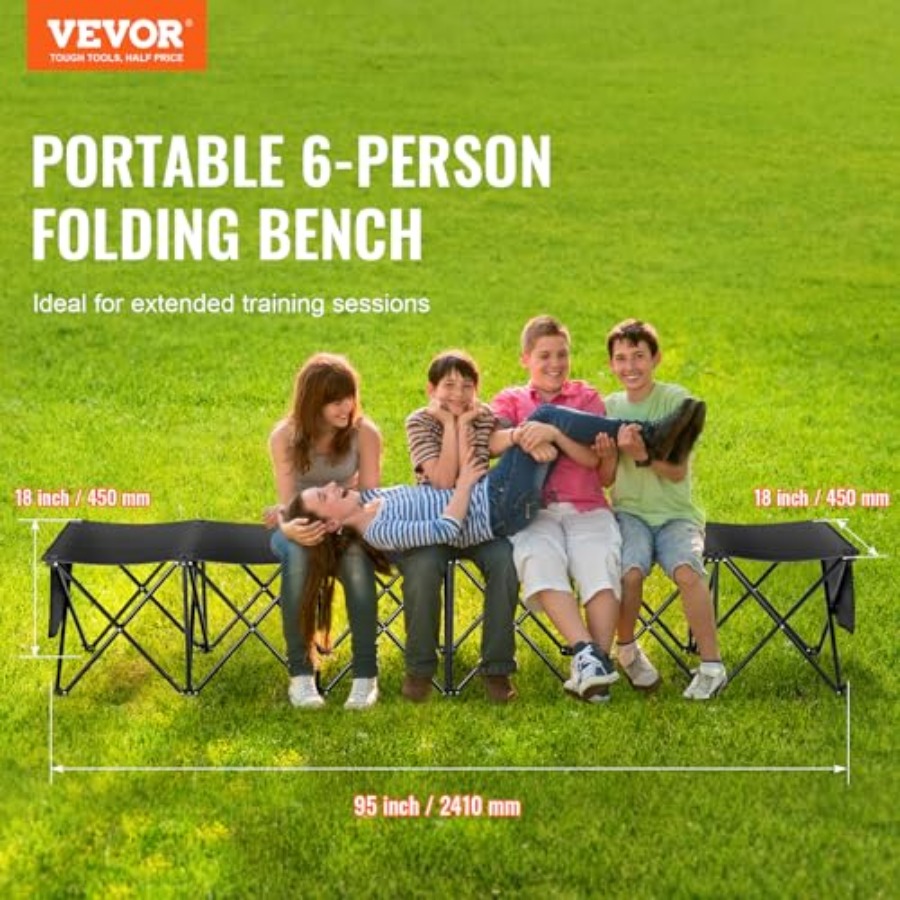Portable Folding Bench 6 Seats - Outdoor Sport Bench 评论和价格