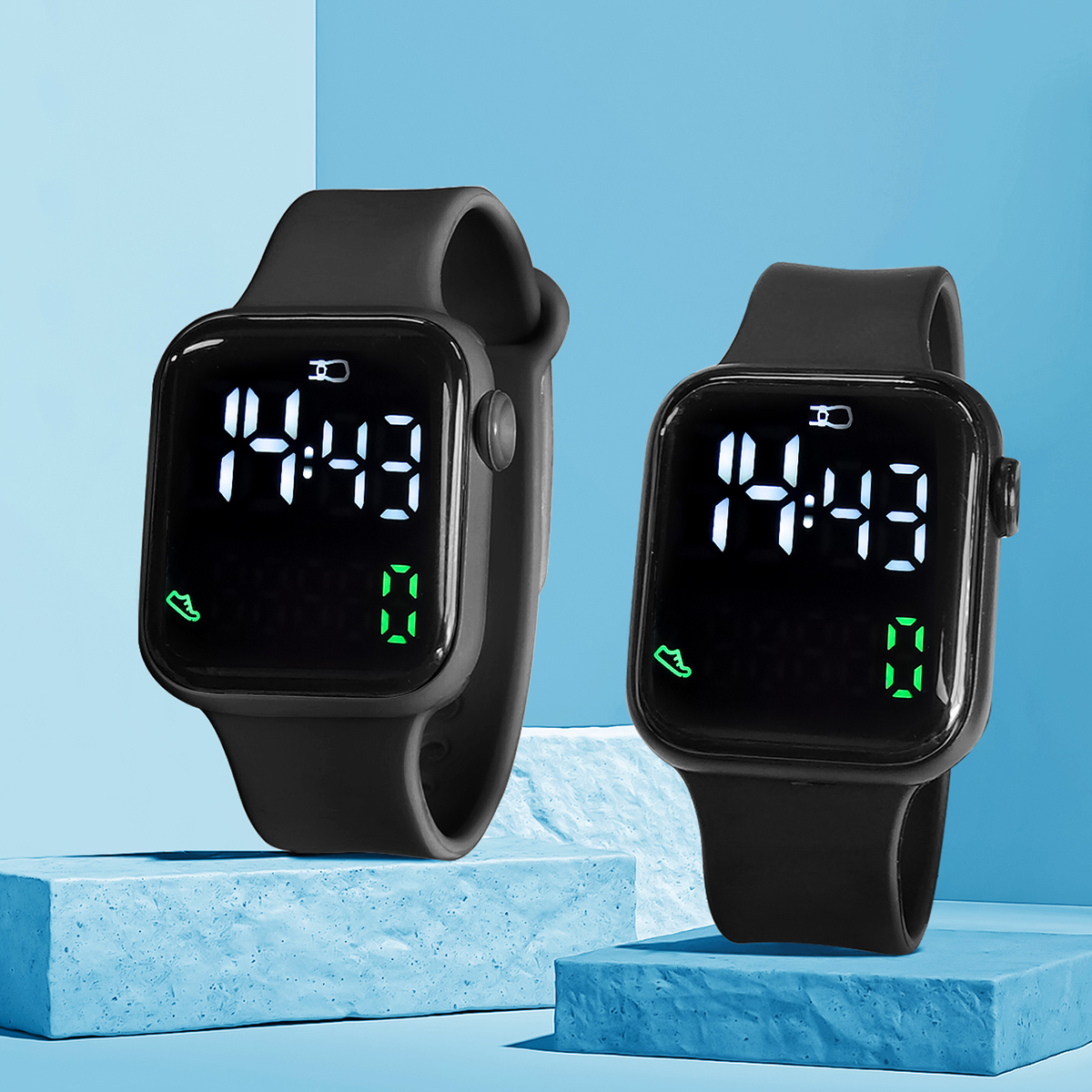 New 2PCS Student Minimalist Sm - Outdoor Sport Smart Watch 评论和价格
