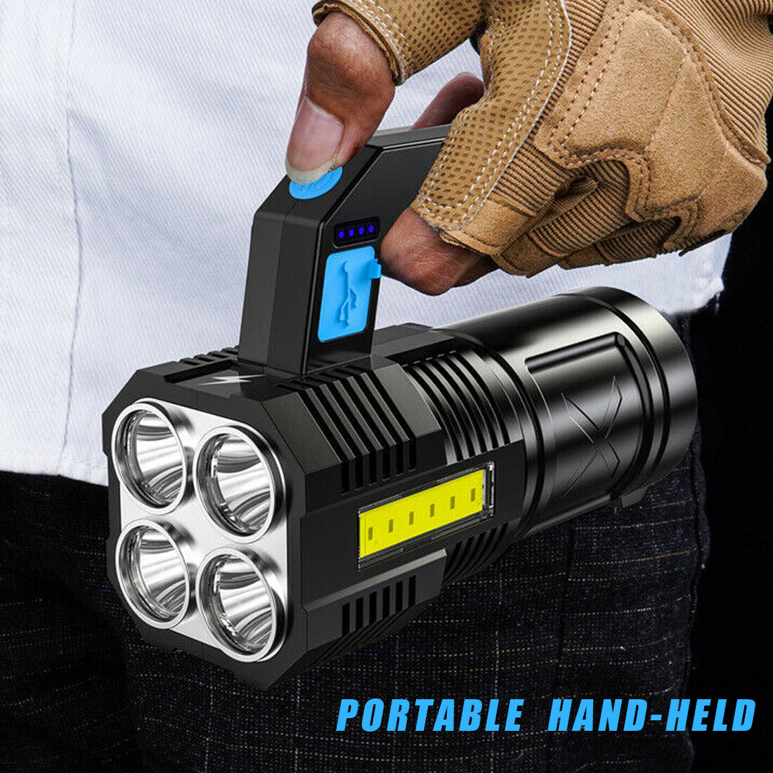 USB Rechargeable Handheld LED  - Outdoor Spotlight 评论和价格
