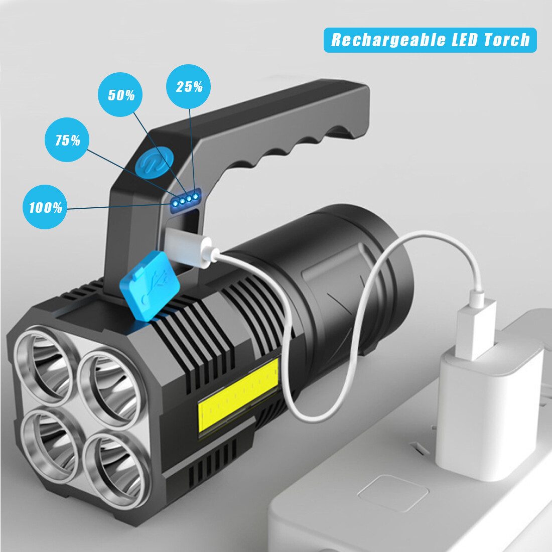 USB Rechargeable Handheld LED  - Outdoor Spotlight 评论和价格