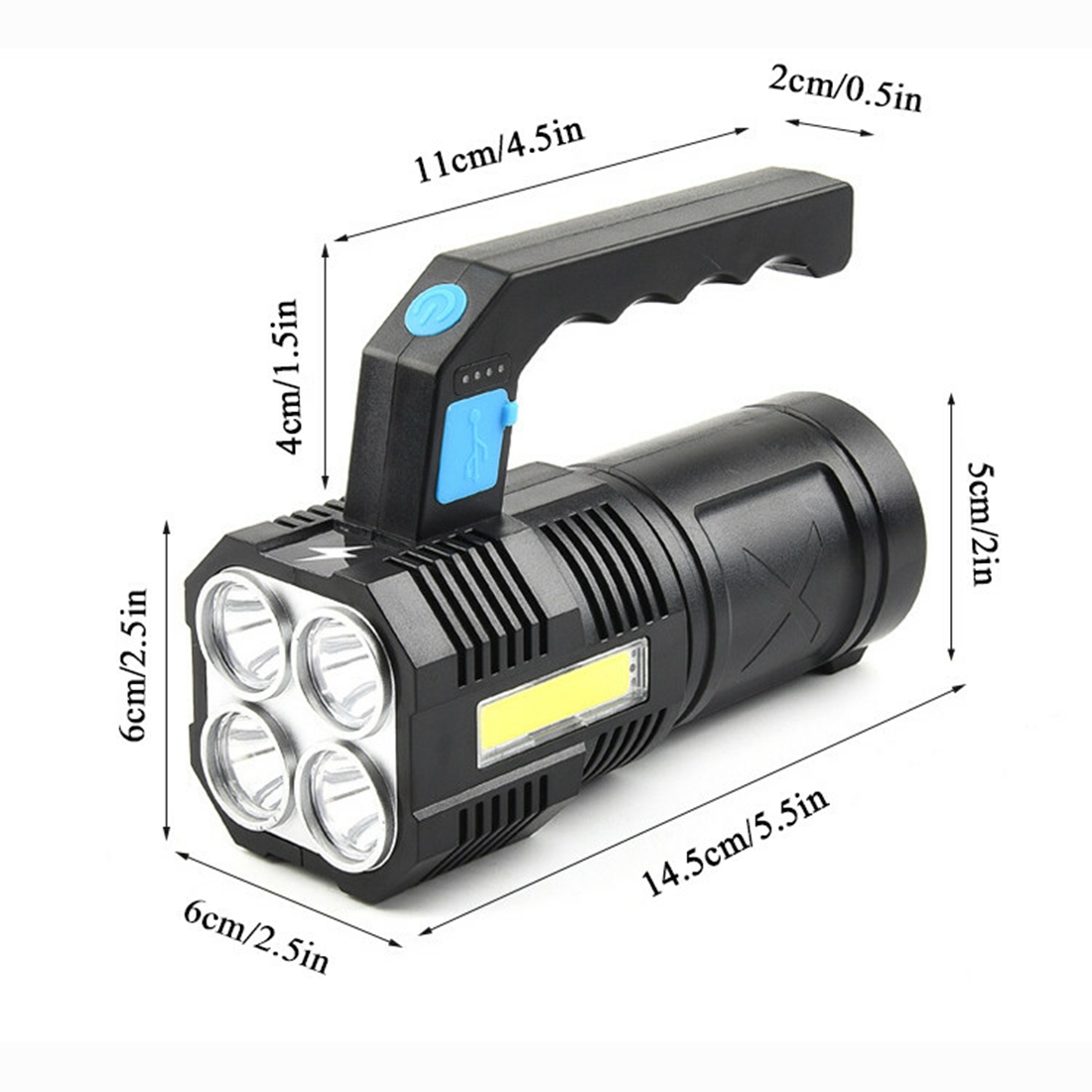 USB Rechargeable Handheld LED  - Outdoor Spotlight 评论和价格
