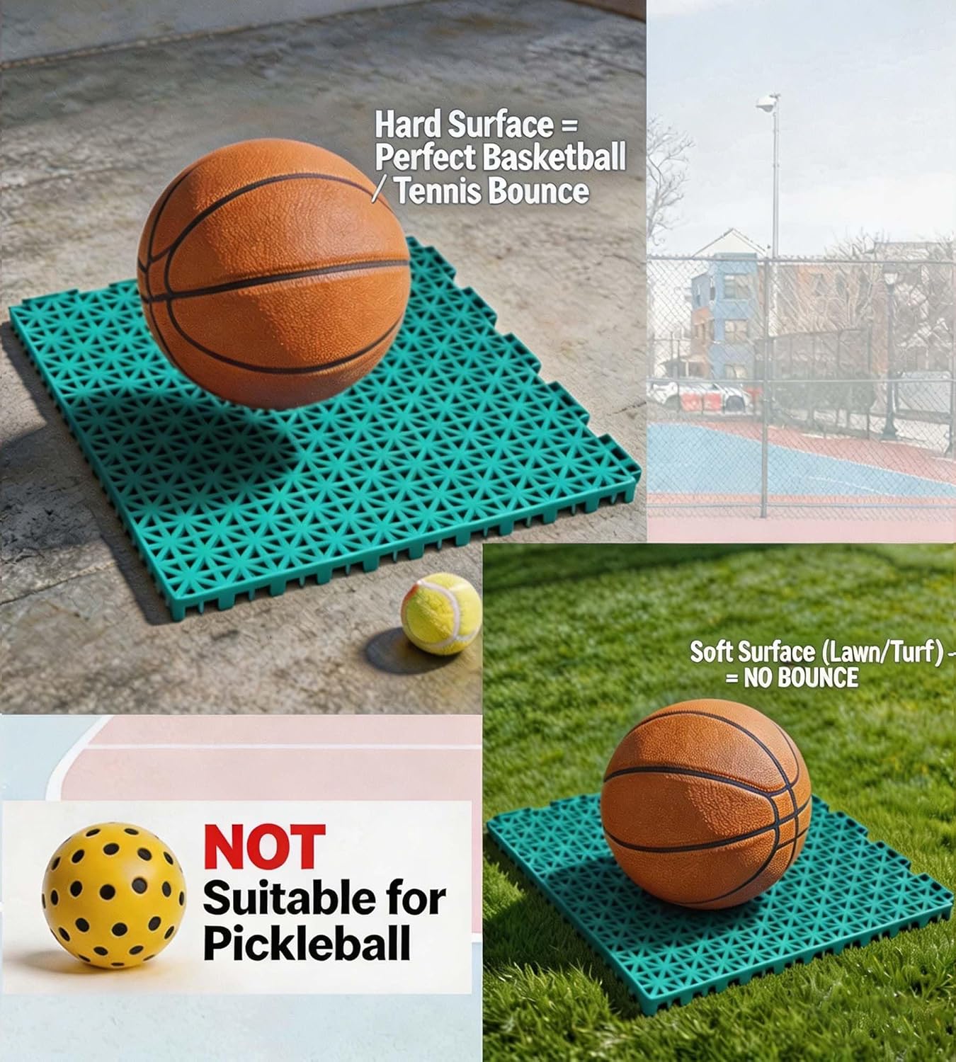 jxgzyy 24 PCS Basketball Court - Outdoor Sport Floor Tiles 评论和价格